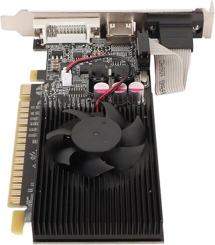 بطاقة رسومات Zunate GT610 سعة 2 جيجابايت DDR3، بطاقة رسومات منخفضة المستوى 64 بت 810 ميجا هرتز، بطاقة فيديو للكمبيوتر المكتبي مع منفذ VGA DVI PCI Express X16 1.1 in Kuwait