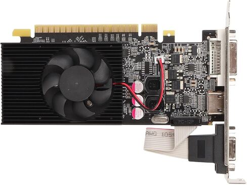 بطاقة رسومات Zunate GT610 سعة 2 جيجابايت DDR3، بطاقة رسومات منخفضة المستوى 64 بت 810 ميجا هرتز، بطاقة فيديو للكمبيوتر المكتبي مع منفذ VGA DVI PCI Express X16 1.1 in Kuwait
