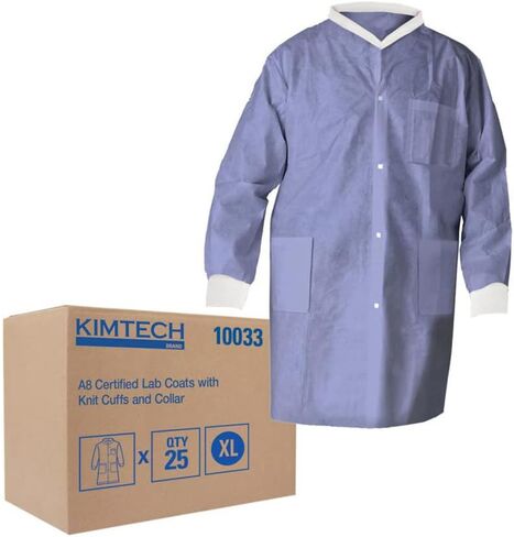 Kimberly-Clark Kimberly Clark Basic Plus Lab Coats, Protective 3-Layer SMS Fabric, Knit Collar & Cuffs, Unisex in Saudi Arabia