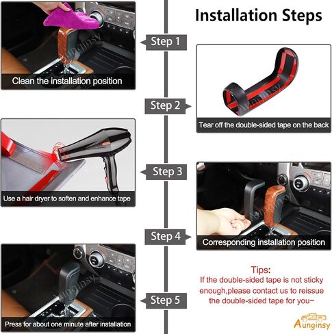 Car Shifter Gear Hand Brake Trim Cover Compatible with Toyota Tundra 2007-2021 Sequoia 2008-2020 Center Console Gear Shift Head Protection Cover Automatic Gear Shift Knob Cover Interior Accessories in Saudi Arabia