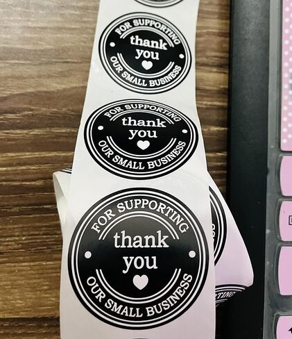 Thank You for Supporting My Small Business Stickers Roll Black Thank You Labels Envolope Seals Appreciation Label Sticker-1.5 Inch 500 Pcs Per Roll (1.5 inch) in Saudi Arabia