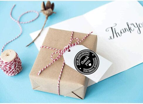 Thank You for Supporting My Small Business Stickers Roll Black Thank You Labels Envolope Seals Appreciation Label Sticker-1.5 Inch 500 Pcs Per Roll (1.5 inch) in Saudi Arabia