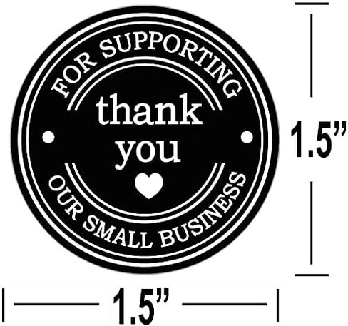Thank You for Supporting My Small Business Stickers Roll Black Thank You Labels Envolope Seals Appreciation Label Sticker-1.5 Inch 500 Pcs Per Roll (1.5 inch) in Saudi Arabia