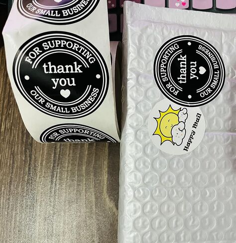 Thank You for Supporting My Small Business Stickers Roll Black Thank You Labels Envolope Seals Appreciation Label Sticker-1.5 Inch 500 Pcs Per Roll (1.5 inch) in Saudi Arabia