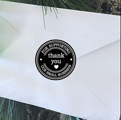 Thank You for Supporting My Small Business Stickers Roll Black Thank You Labels Envolope Seals Appreciation Label Sticker-1.5 Inch 500 Pcs Per Roll (1.5 inch) in Saudi Arabia