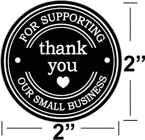 Thank You for Supporting My Small Business Stickers Roll Black Thank You Labels Envolope Seals Appreciation Label Sticker-1.5 Inch 500 Pcs Per Roll (1.5 inch) in Saudi Arabia