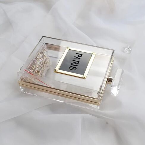 Paris Perfume Shaped Black Bag Transparent Clear Acrylic Purses Clutch Evening Bags Vintage Banquet Handbag For Women in Saudi Arabia
