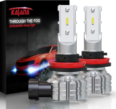 مصابيح ضباب KATANA H11 LED، H8 H9 2800 لومن 5530 رقاقة ساطعة للغاية 6500K زينون أبيض حزمة من 2 in Kuwait