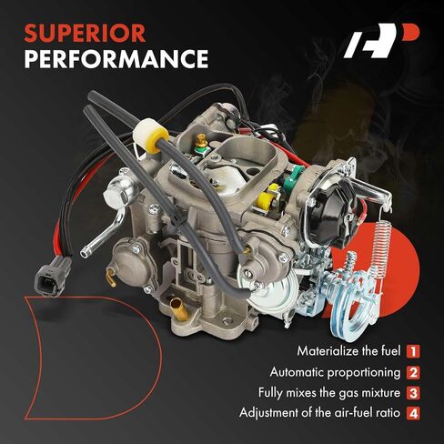 A-Premium 2 Barrel Carburetor Compatible with Toyota 4Runner 1984, Celica 1981-1984, Corona 1981, Dyna/Coaster 1980, Pickup 1981-1995, Hilux 1988-1995, 2.2L 2.4L 2.8L 3.0L, Electric Choke in Kuwait