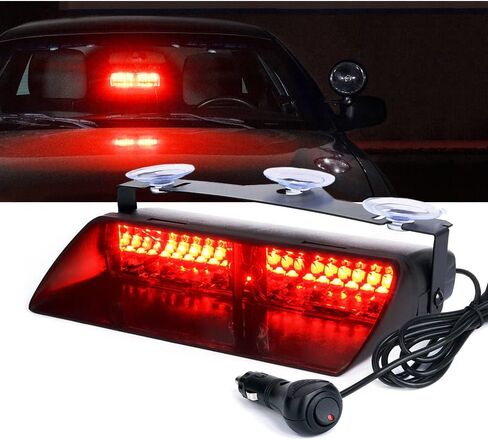 Xprite Red LED High Intensity LED Law Enforcement Emergency Hazard Warning Strobe Lights For Interior Roof/Dash/Windshield With Suction Cups in Saudi Arabia