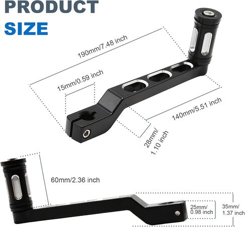 Motorcycle Heel Toe Gear Shift Lever + Shift Peg Replacement for Harley FL Softail / for Touring Electra Glide Road King Road Glide FLHX Street Glide / for Tri Glide Trikes Shifter Levers, Black in Saudi Arabia