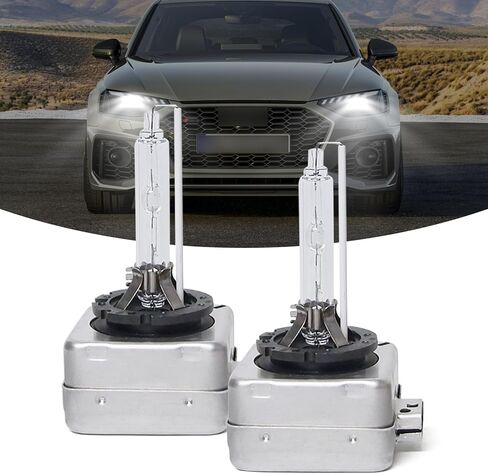 لمبة HID للسيارة Pack-2، مصابيح بديلة أصلية 6000K D1S، مصابيح فائقة السطوع بقدرة 35 وات، مصابيح إضاءة سيارة عالمية، توصيل وتشغيل لمبة شعاع منخفض عالية الشعاع، لمعظم السيارات (الضوء الأبيض) in Kuwait