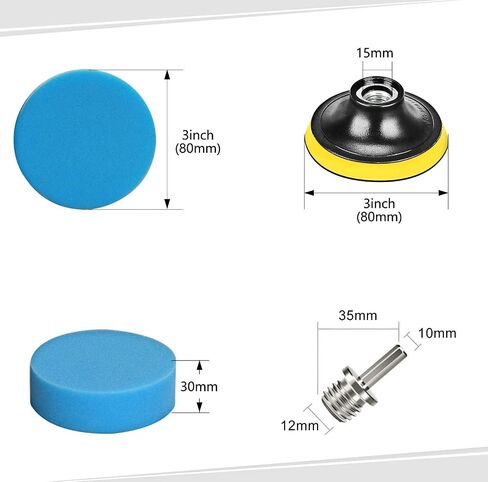 Polishing Pads Kit, Drill Polishing Pad Kit 3inch (80mm) Detail Car Buffing Pads Wool Pads Backing Plate for Car Sanding, Polishing, Waxing, Sealing Glaze in Saudi Arabia