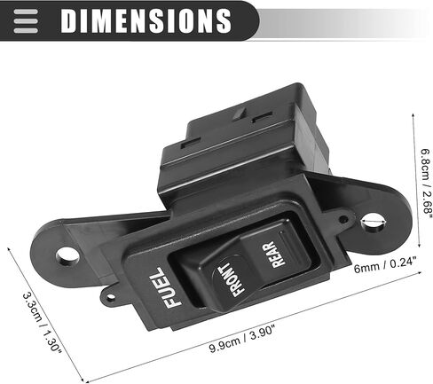 مفتاح خزان الوقود الأمامي والخلفي للسيارة من Motoforti، لسيارة Ford F-150 1992-1996، معدن بلاستيكي، F2TZ9A050A، أسود in Saudi Arabia