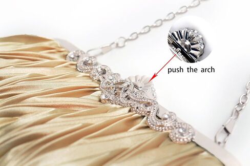 PULAMA Clutch Purse for Women, Pleated Satin Bridal Clutch Wallet Crossbody Evening Bag for Wedding & Prom Party in Saudi Arabia