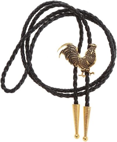 Western Cowboy Bolo tie for Men Women Vintage Gold/Silver Rooster/Death Head Moth Bolo Ties Necktie Gothic Punk Jewelry in Saudi Arabia