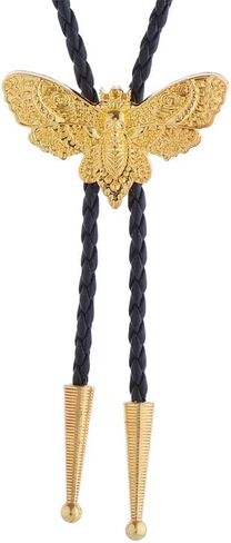 Western Cowboy Bolo tie for Men Women Vintage Gold/Silver Rooster/Death Head Moth Bolo Ties Necktie Gothic Punk Jewelry in Saudi Arabia