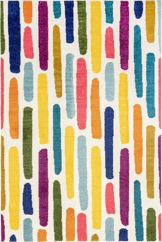 nuLOOM Thick Colorful Stripes Kids Area Rug, 4x6, Multi in Saudi Arabia