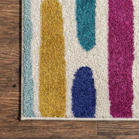 nuLOOM Thick Colorful Stripes Kids Area Rug, 4x6, Multi in Saudi Arabia