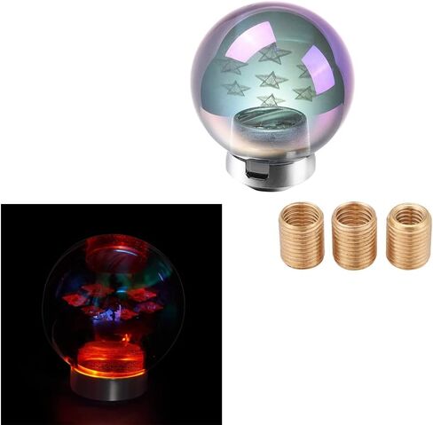 Blueshyhall LED Glass Crystal Shift Knob, Multicolor Gradient Gear Stick Shifter Lever Handle for at/MT Car Stick Lever Head (Star Pattern) in Saudi Arabia