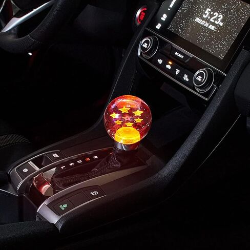 Blueshyhall LED Glass Crystal Shift Knob, Multicolor Gradient Gear Stick Shifter Lever Handle for at/MT Car Stick Lever Head (Star Pattern) in Saudi Arabia