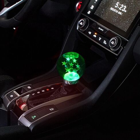 Blueshyhall LED Glass Crystal Shift Knob, Multicolor Gradient Gear Stick Shifter Lever Handle for at/MT Car Stick Lever Head (Star Pattern) in Saudi Arabia