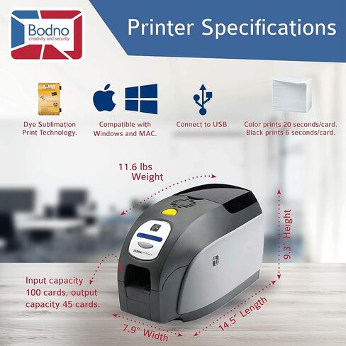 Bodno Zebra ZXP Series 3 Single Sided ID Card Printer & Complete Supplies Package Bronze Edition ID Software in Saudi Arabia