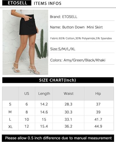 Womens Mini Skirts Bodycon Short Skirt Button Down Skirts for Women with Pockets Hign Waist A-line in Saudi Arabia