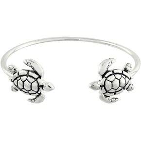 Liavy's Sea Turtle Fashionable Cuff Bracelet - Rhodium Plated - Unique Gift and Souvenir