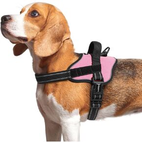 rabbitgoo Dog Harness Small Sized, Adjustable Service Dog Vest with Soft Handle & Molle, Reflective No Pull Pet Harness with Breathable Mesh, Easy Walk Pet Vest, Red, S