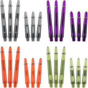 Dart Shafts for Soft and Steel Tips Aluminum Alloy Nylon Shaft PC Shaft Dart Stems 24 Pack