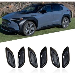 6 PCS Car Simulation Fender Air Outlet Label, 1.45" x 4.25" Self-Adhesive Environmentally Friendly ABS Fender Air Intake Hood Spoiler Sticker, Decoration Accessories, for Most Models (Black)
