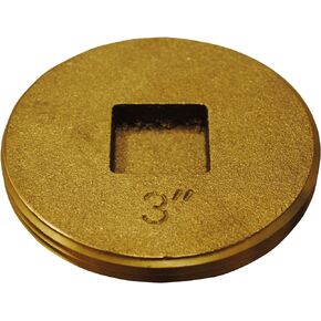Oatey 42743 3 in. Brass Recessed Head Cleanout Plug, 3-Inch