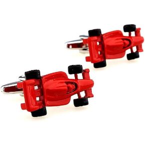 Indy F1 Red Formula One Car Auto Racing Race Pair Cufflinks in a Presentation Gift Box & Polishing Cloth