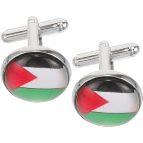 Callaron 1 زوج أزرار أكمام علم فلسطين ، الأب الجد أبي هدايا الزفاف عيد الميلاد رجالي الكفة الروابط هدايا رجل الأعمال
