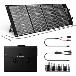 ELECAENTA 120W Portable Solar Panel for Power Station, 25% High Efficiency (3rd Gen 2024 Release), PD 45W USB C/DC/QC 3.0, Foldable Monocrystalline ETFE Solar Charger for Outdoors Camping Off Grid