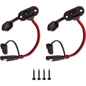 2 PCS SAE Sidewall Port, Weatherproof SAE Socket Solar Sidewall Connector, SAE Quick Disconnect Cord with Waterproof Cap