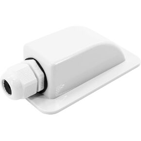 Zayin Single Solar Cable Entry Gland Waterproof Solar Photovoltaic ABS Plastic Bracket Curved Cable Connector for RV roof Waterproof,Boats,Yacht,Roofs (1 Hole Rectangular White)