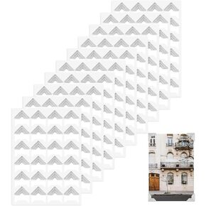 240 Pcs Gold Photo Corners Self Adhesive Photo Mounting Corner Sticker for Scrapbooking, Picture Corners for DIY Scrapbook, Photo Album, Journal, 10 Sheets