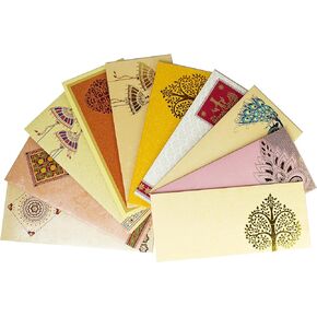 Arva Premium Quality Shagun Gift Money Envelopes (Pack of 20) | 10 Designs x 2 Each | Cash Envelopes for Budgeting Coins Tickets & Gift Cards