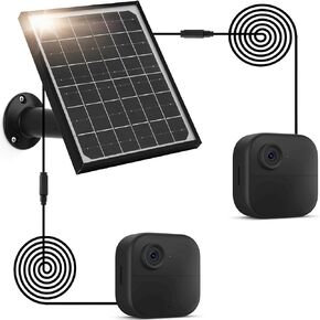 5W Solar Panel Compatible with New Blink Outdoor 4 (4th Gen)/(3rd Gen) XT3/Blink XT/XT2, with Two 16.5ft IP66 Waterproof Charging Cable, 360°Secure Wall Mount, Aluminum Alloy Material Solar Panel