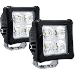 4WDKING Amber 3 Inch LED Pods Cube Lights 40W LED Off Road Work Driving Ditch Light Truck Fog Lamp Tail Light IP69K Waterproof for Truck Jeep Cars Wrangler ATV UTV Boat
