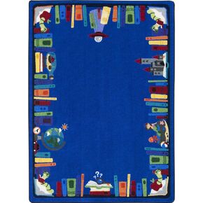 Joy Carpets Discovery Books 5'4" x 7'8" Area Rug in Color Multi