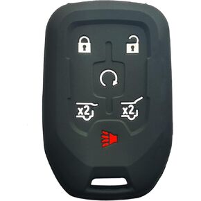 2Pcs Coolbestda Silicone 6Button Smart Key Cover Fob Glove Pouch Case Remote Skin Keyless Jacket Holder Protector for 2017 2018 2019 2020 2021 2022 2023 Chevrolet Suburban Tahoe GMC Yukon XL