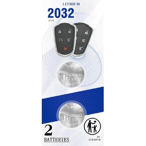 (2 Pack) CR2032 Remote Key FOB Battery Compatible with Cadillac(2016-2021+) ATS, CT6, CTS, Escalade, SRX, XT4, XT5, XT6, XTS, Smart Key Remote Fob Case Shell (FCC ID’s: HYQ2ES/HYQ2AB)