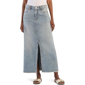 KUT from the Kloth Women's Brea-Long Skirt with Front Slit and Fray Hem