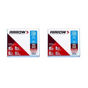 2 Pack of 5000, Color Grey, Model 508IP Genuine T50 1/2-Inch Staples, Part Number ARRT5012IP Manufacturer Arrow