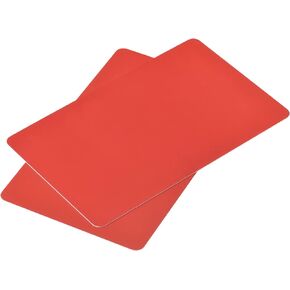MECCANIXITY Blank PVC Cards Red Plastic Card 15mil for ID Badge Printer, Graphic Quality, Pack of 50