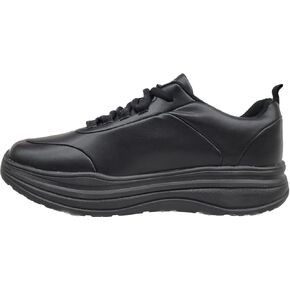 Work Slip Resistant Shoes Men Black Lace Up All Day Comfort Cushion 7201