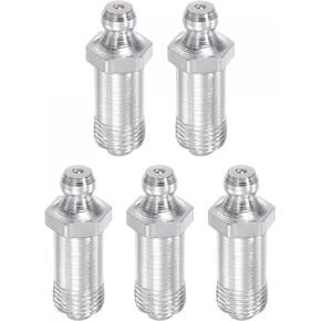 uxcell Steel Straight Grease Fitting G1/8 Thread 11mm Width Hydraulic Grease Fitting Accessories, 5Pcs